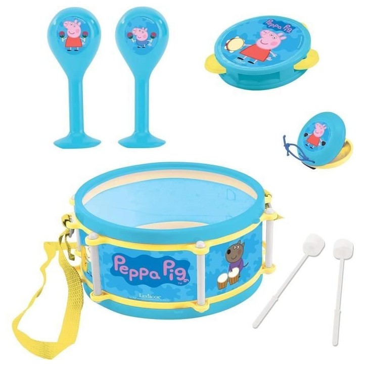 Lexibook - Set Musical Peppa Pig - 7 instruments - Rangement dans le tambour Lexibook - Set Musical Peppa Pig - 7 instruments - Rangement dans le tambour