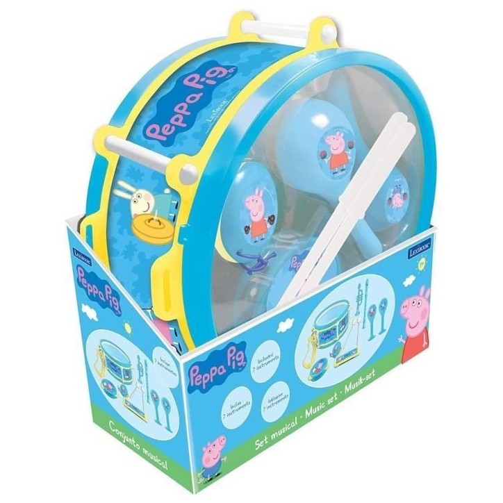 Lexibook - Set Musical Peppa Pig - 7 instruments - Rangement dans le tambour Lexibook - Set Musical Peppa Pig - 7 instruments - Rangement dans le tambour