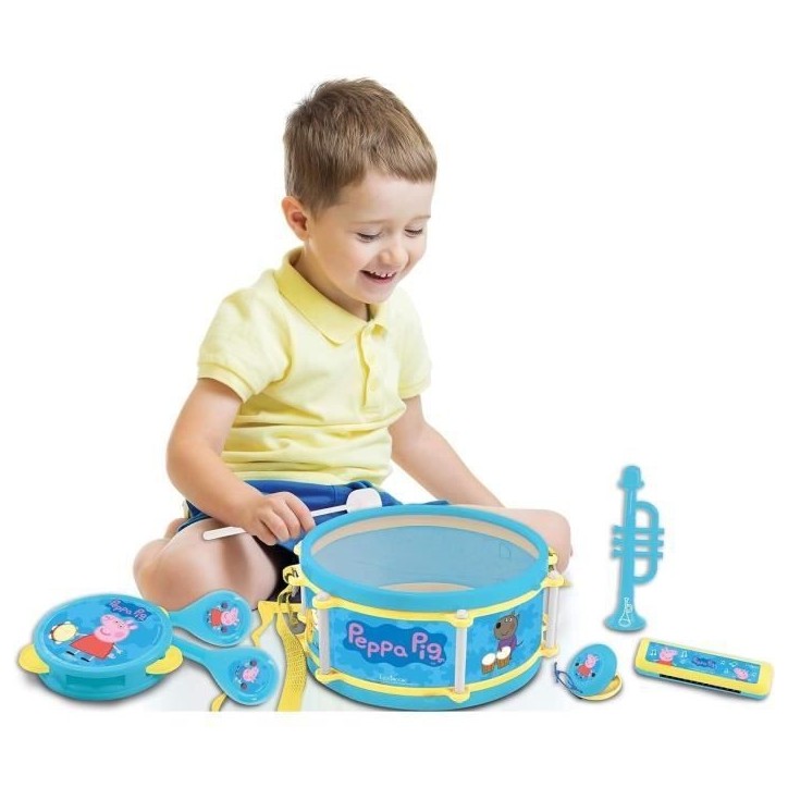Lexibook - Set Musical Peppa Pig - 7 instruments - Rangement dans le tambour Lexibook - Set Musical Peppa Pig - 7 instruments - Rangement dans le tambour