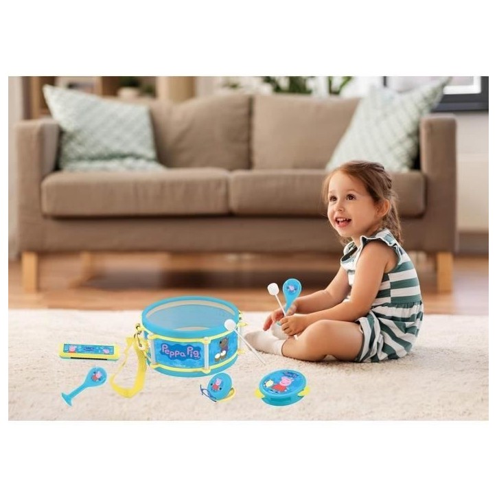 Lexibook - Set Musical Peppa Pig - 7 instruments - Rangement dans le tambour Lexibook - Set Musical Peppa Pig - 7 instruments - Rangement dans le tambour