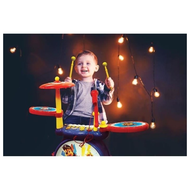Pat' Patrouille - Batterie Électronique pour enfant - Lumineuse - Complete 3 en 1 - Clavier, cymbales et tabouret - LEXIBOOK Pat' Patrouille - Batterie Électronique pour enfant - Lumineuse - Complete 3 en 1 - Clavier, cymbales et tabouret - LEXIBOOK