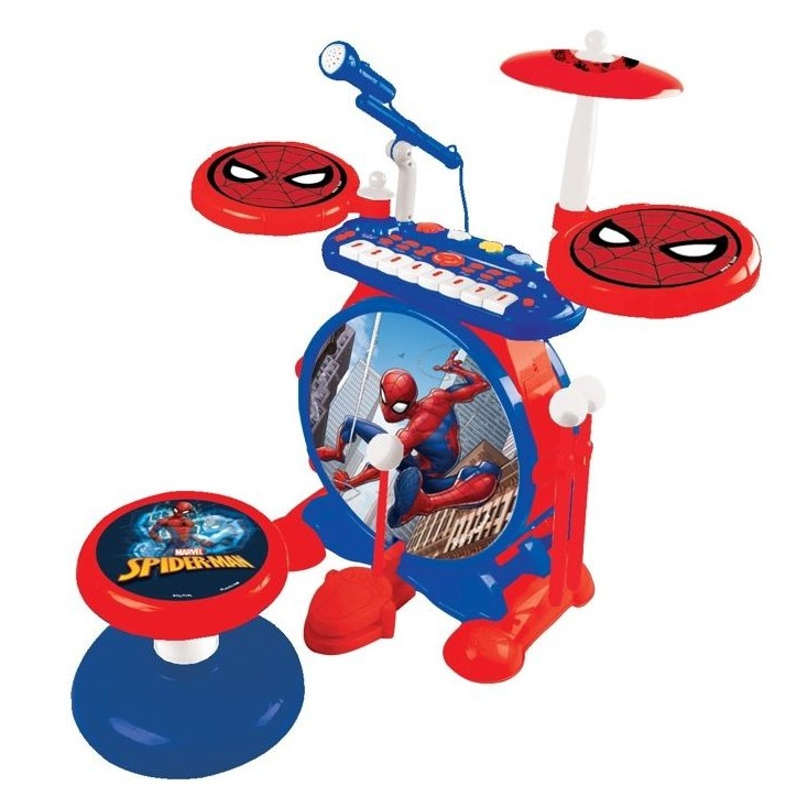 SpiderMan - Batterie électronique pour enfant - Lumineuse - Complete avec clavier, cymbales et tabouret - Lexibook SpiderMan - Batterie électronique pour enfant - Lumineuse - Complete avec clavier, cymbales et tabouret - Lexibook