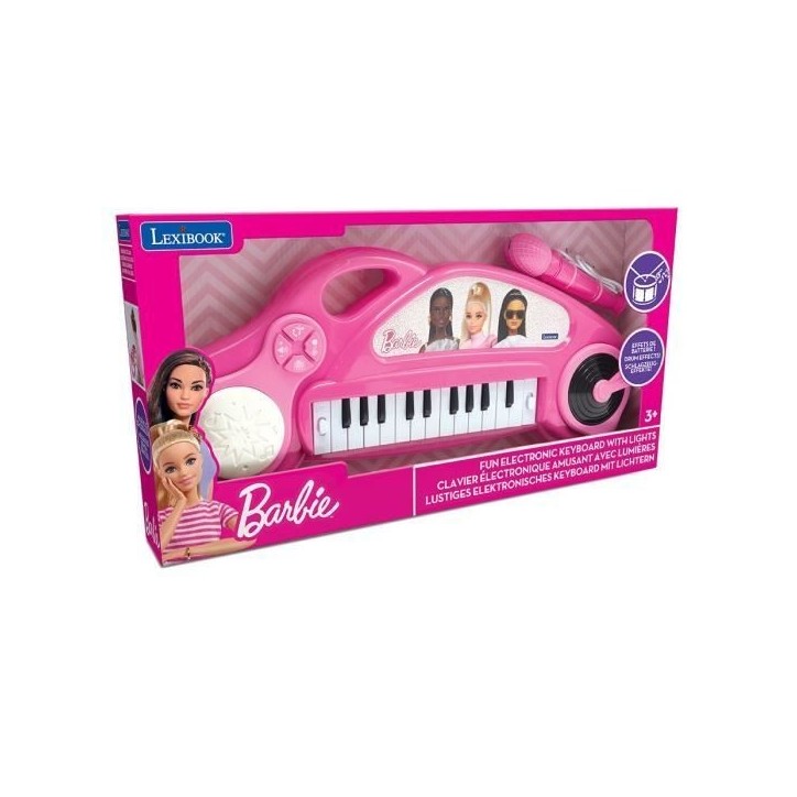 Piano électronique pour enfants Barbie avec effets lumineux et microphone - 24 touches Piano électronique pour enfants Barbie avec effets lumineux et microphone - 24 touches