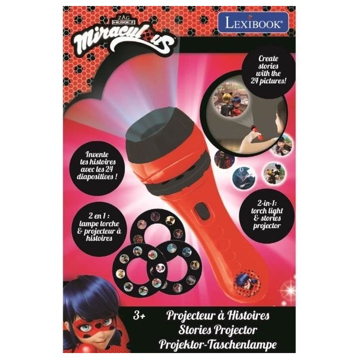 Projecteur a histoires et lampe torche Miraculous - LEXIBOOK - LP MIRA - Enfant - Rouge Projecteur a histoires et lampe torche Miraculous - LEXIBOOK - LP MIRA - Enfant - Rouge