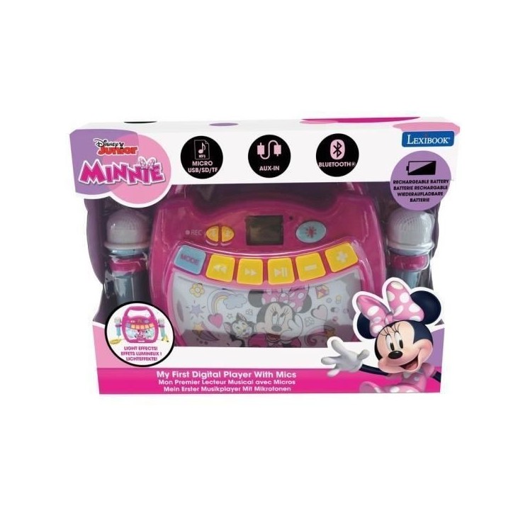 Enceinte Bluetooth Minnie Mouse - LEXIBOOK - Effets Lumineux, Micros et Batterie Rechargeable Enceinte Bluetooth Minnie Mouse - LEXIBOOK - Effets Lumineux, Micros et Batterie Rechargeable