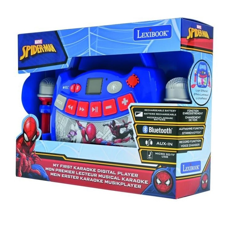 Enceinte Bluetooth Spider-Man - LEXIBOOK - Effets Lumineux, Micros, Karaoké et Enregistrement Enceinte Bluetooth Spider-Man - LEXIBOOK - Effets Lumineux, Micros, Karaoké et Enregistrement