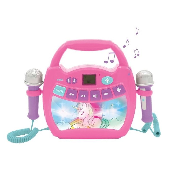 Enceinte Bluetooth Licorne - LEXIBOOK - Effets Lumineux, Micros et Batterie Rechargeable Enceinte Bluetooth Licorne - LEXIBOOK - Effets Lumineux, Micros et Batterie Rechargeable