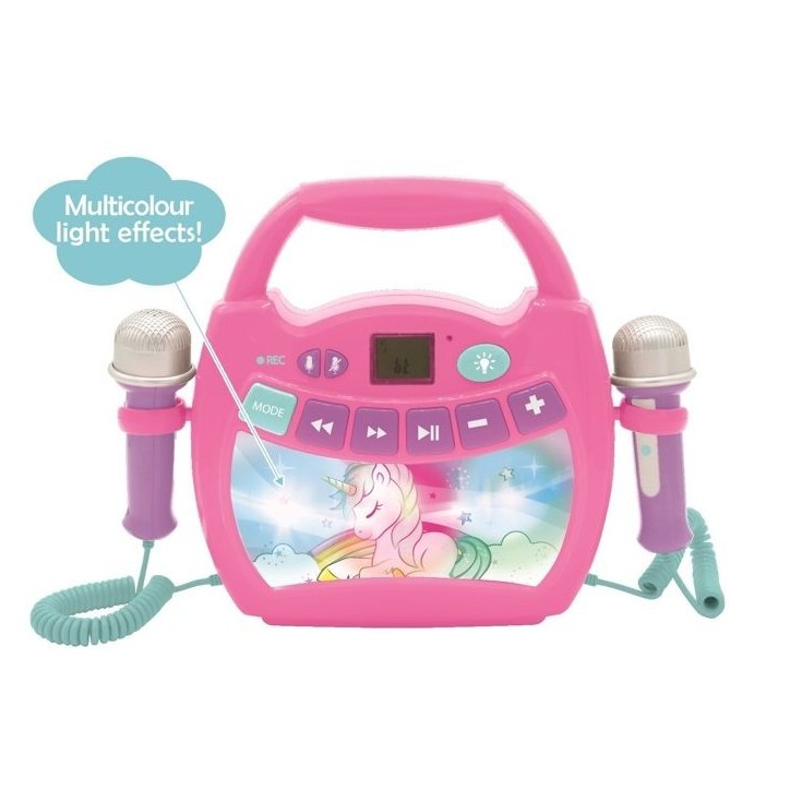Enceinte Bluetooth Licorne - LEXIBOOK - Effets Lumineux, Micros et Batterie Rechargeable Enceinte Bluetooth Licorne - LEXIBOOK - Effets Lumineux, Micros et Batterie Rechargeable