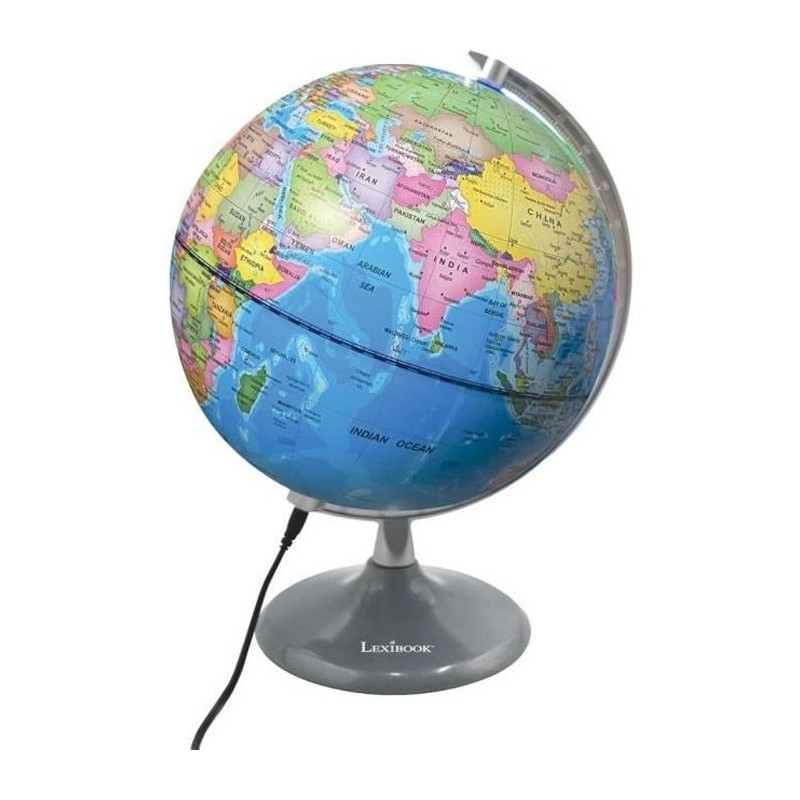 LEXIBOOK - Globe jour & nuit Lumineux – Globe terrestre le jour et s