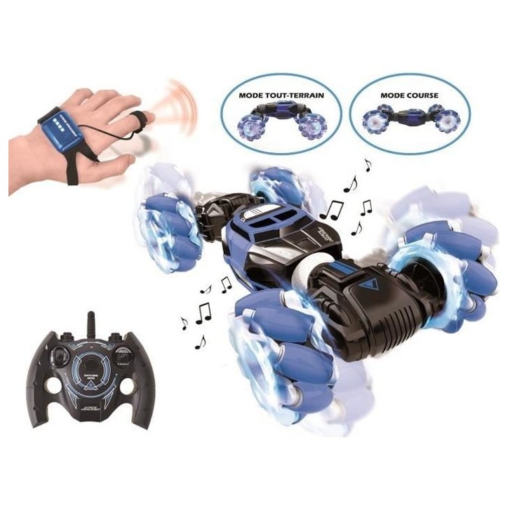 Voiture télécommandée tout-terrain LEXIBOOK - EXTReME CROSSLANDER avec contrôle gestuel et effets lumineux Voiture télécommandée tout-terrain LEXIBOOK - EXTReME CROSSLANDER avec contrôle gestuel et effets lumineux