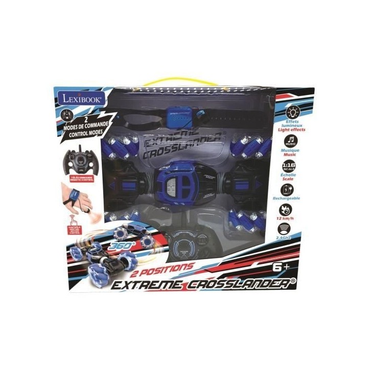Voiture télécommandée tout-terrain LEXIBOOK - EXTReME CROSSLANDER avec contrôle gestuel et effets lumineux Voiture télécommandée tout-terrain LEXIBOOK - EXTReME CROSSLANDER avec contrôle gestuel et effets lumineux