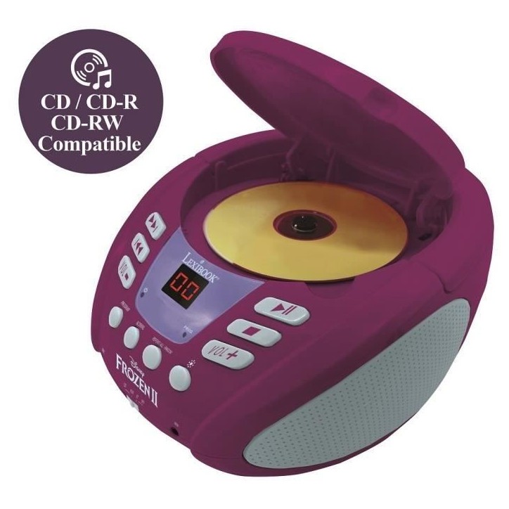 Lecteur CD Bluetooth La Reine des Neiges avec Effets Lumineux - LEXIBOOK - Transportable - Karaoké - Bleu Lecteur CD Bluetooth La Reine des Neiges avec Effets Lumineux - LEXIBOOK - Transportable - Karaoké - Bleu