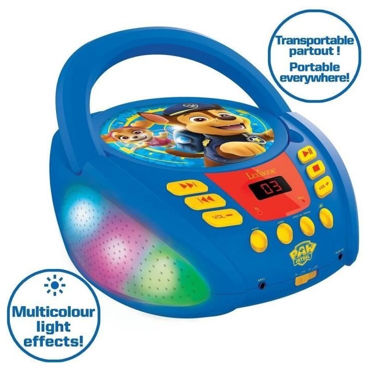 Lecteur CD Bluetooth La Pat' Patrouille avec Effets Lumineux