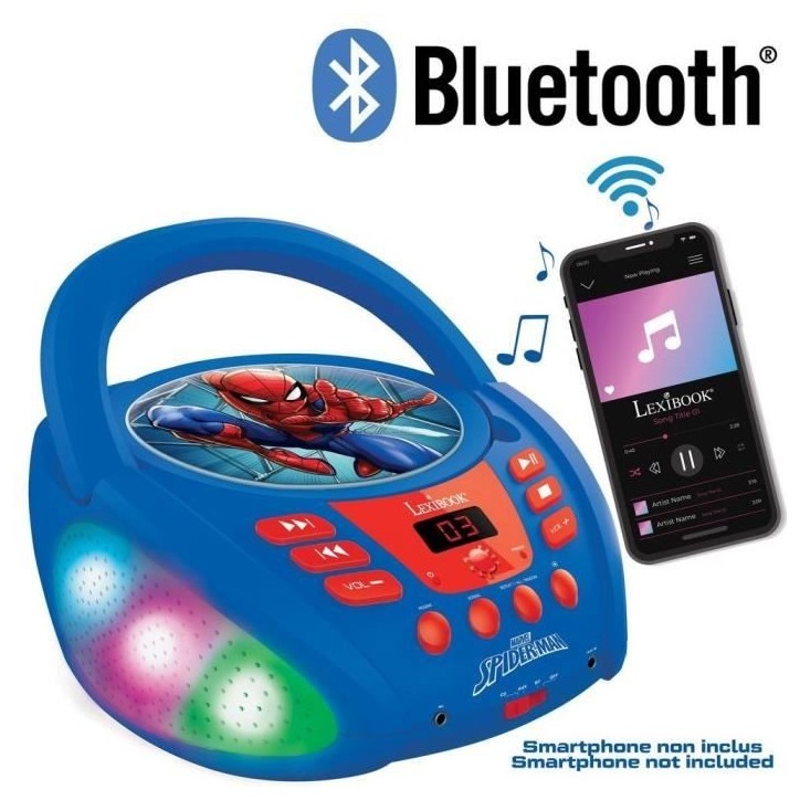 Lecteur CD Bluetooth Spider-Man avec Effets Lumineux Lecteur CD Bluetooth Spider-Man avec Effets Lumineux