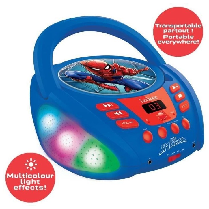 Lecteur CD Bluetooth Spider-Man avec Effets Lumineux Lecteur CD Bluetooth Spider-Man avec Effets Lumineux