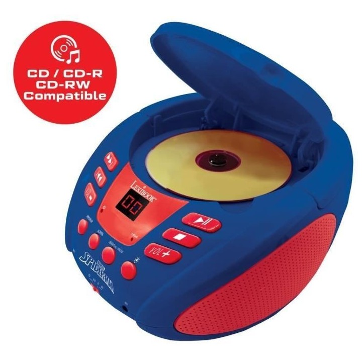 Lecteur CD Bluetooth Spider-Man avec Effets Lumineux Lecteur CD Bluetooth Spider-Man avec Effets Lumineux
