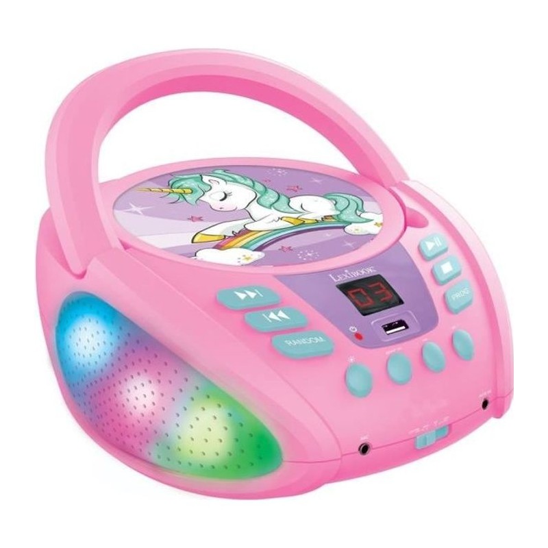 Lecteur CD Portable Bluetooth Licorne - LEXIBOOK - Effets Lumineux - U Lecteur CD Portable Bluetooth Licorne - LEXIBOOK - Effets Lumineux - U