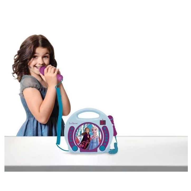 Lecteur CD portable avec 2 microphones La Reine des Neiges - LEXIBOOK
