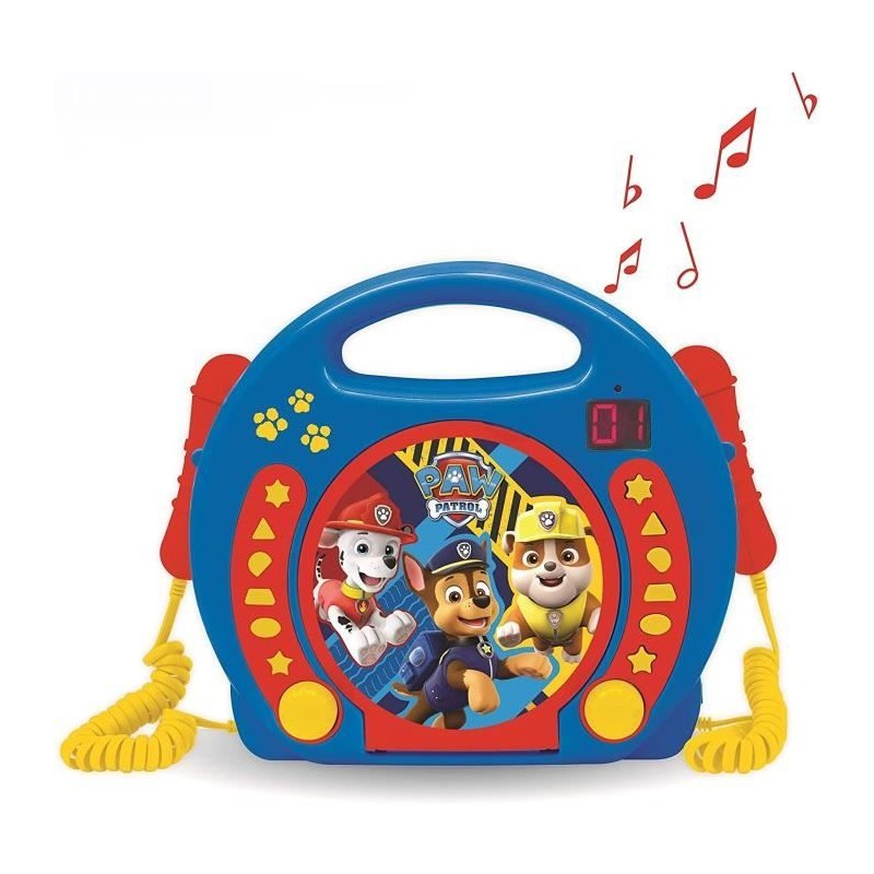 PAT' PATROUILLE - Lecteur CD karaoké enfant avec 2 microphones - LEXI PAT' PATROUILLE - Lecteur CD karaoké enfant avec 2 microphones - LEXI
