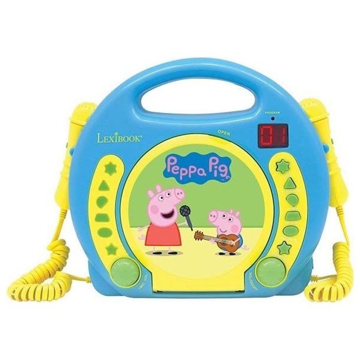 Lecteur CD Karaoké Peppa Pig avec 2 microphones - LEXIBOOK Lecteur CD Karaoké Peppa Pig avec 2 microphones - LEXIBOOK