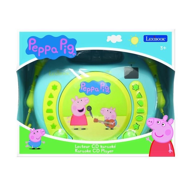 Lecteur CD Karaoké Peppa Pig avec 2 microphones - LEXIBOOK Lecteur CD Karaoké Peppa Pig avec 2 microphones - LEXIBOOK