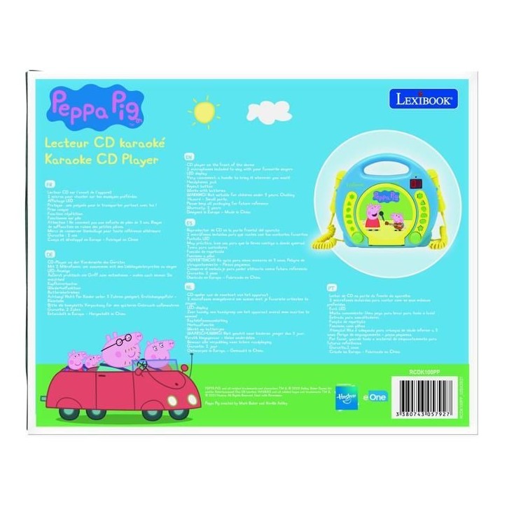 Lecteur CD Karaoké Peppa Pig avec 2 microphones - LEXIBOOK Lecteur CD Karaoké Peppa Pig avec 2 microphones - LEXIBOOK