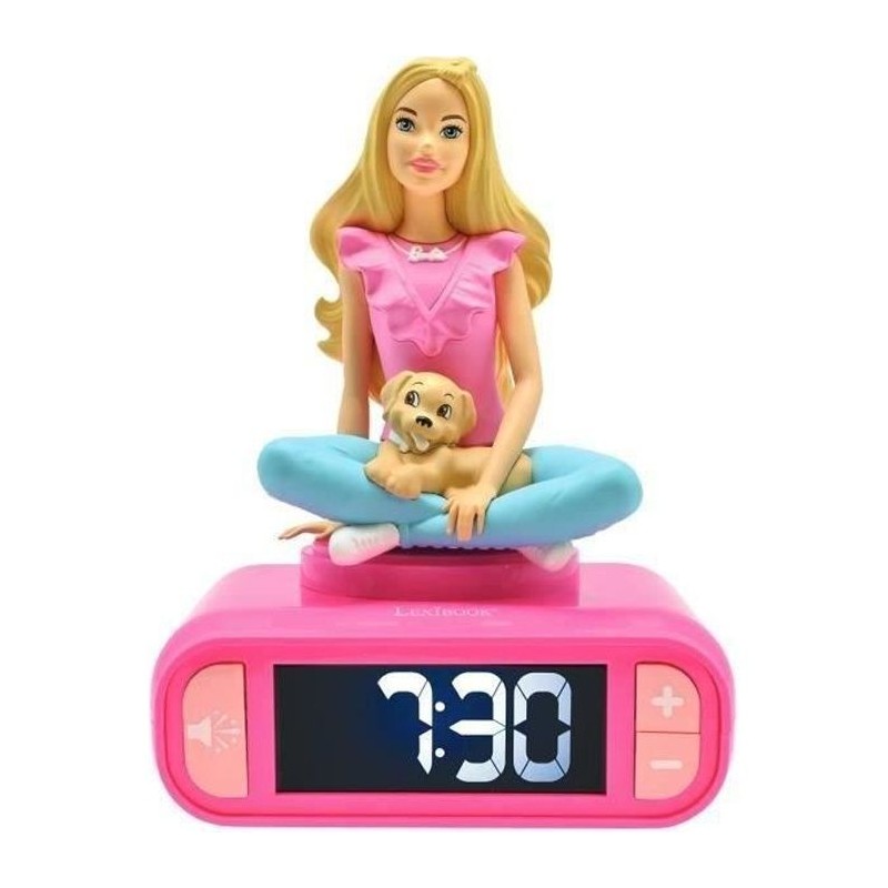 Réveil digital avec veilleuse lumineuse, Barbie en 3D, et effets sono Réveil digital avec veilleuse lumineuse, Barbie en 3D, et effets sono