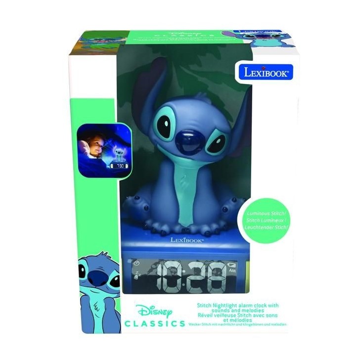LEXIBOOK - Réveil veilleuse Stitch - Sons et mélodies, écran LCD rétro-éclairé et lumineux - Bleu LEXIBOOK - Réveil veilleuse Stitch - Sons et mélodies, écran LCD rétro-éclairé et lumineux - Bleu