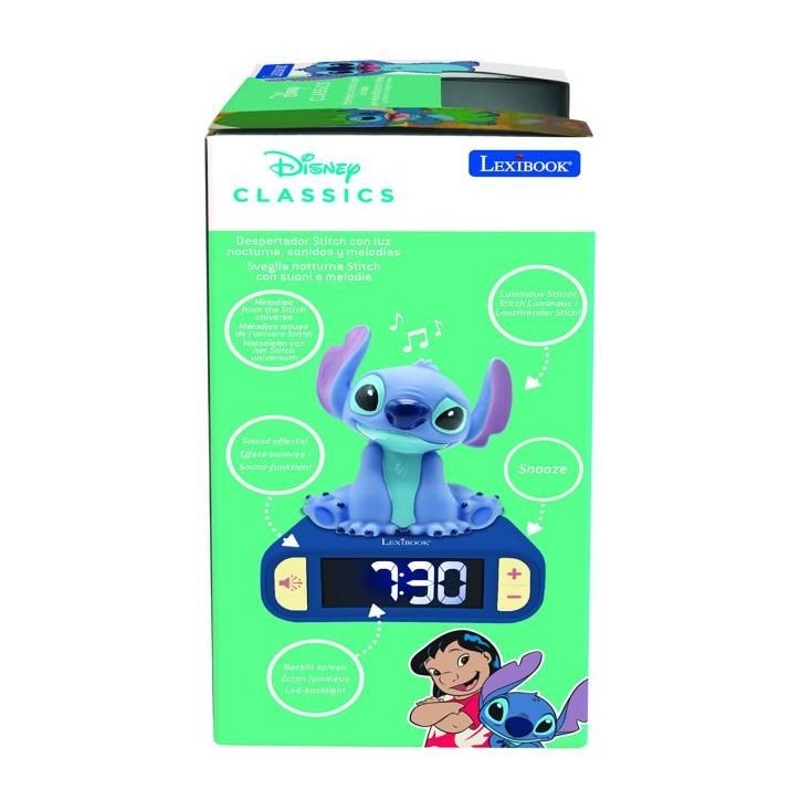 LEXIBOOK - Réveil veilleuse Stitch - Sons et mélodies, écran LCD rétro-éclairé et lumineux - Bleu LEXIBOOK - Réveil veilleuse Stitch - Sons et mélodies, écran LCD rétro-éclairé et lumineux - Bleu