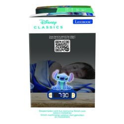 LEXIBOOK - Réveil veilleuse Stitch - Sons et mélodies, écran LCD r