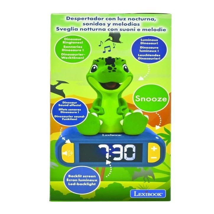 Lexibook - Réveil digital Dinosaure - Avec veilleuse lumineuse et effets sonores Lexibook - Réveil digital Dinosaure - Avec veilleuse lumineuse et effets sonores