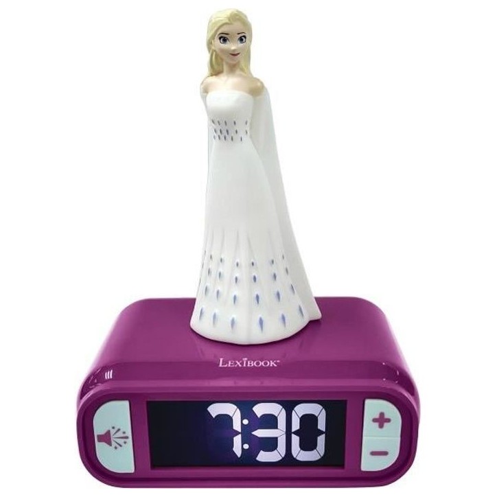 Réveil veilleuse digital LEXIBOOK - La Reine Des Neiges 2 - 3D lumineux et sonore - Blanc et violet - Enfant Réveil veilleuse digital LEXIBOOK - La Reine Des Neiges 2 - 3D lumineux et sonore - Blanc et violet - Enfant