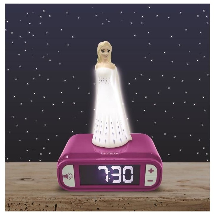 Réveil veilleuse digital LEXIBOOK - La Reine Des Neiges 2 - 3D lumineux et sonore - Blanc et violet - Enfant Réveil veilleuse digital LEXIBOOK - La Reine Des Neiges 2 - 3D lumineux et sonore - Blanc et violet - Enfant