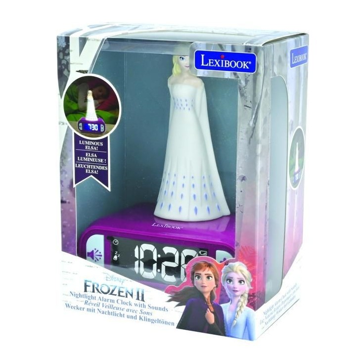 Réveil veilleuse digital LEXIBOOK - La Reine Des Neiges 2 - 3D lumineux et sonore - Blanc et violet - Enfant Réveil veilleuse digital LEXIBOOK - La Reine Des Neiges 2 - 3D lumineux et sonore - Blanc et violet - Enfant