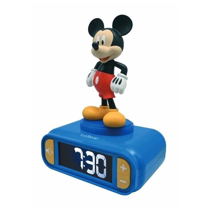 Réveil digital avec veilleuse lumineuse Mickey en 3D et effets sonores Réveil digital avec veilleuse lumineuse Mickey en 3D et effets sonores