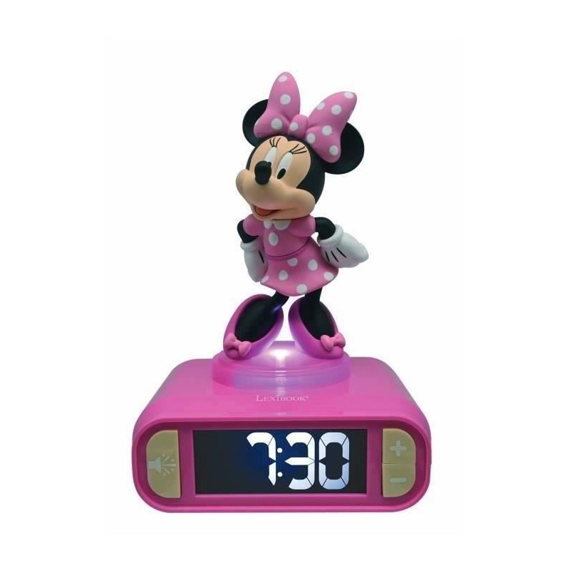Réveil digital Minnie 3D avec veilleuse lumineuse et effets sonores - Réveil digital Minnie 3D avec veilleuse lumineuse et effets sonores -