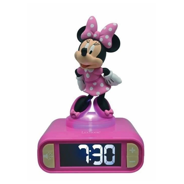Réveil digital Minnie 3D avec veilleuse lumineuse et effets sonores - LEXIBOOK - Pile - Rose et noir Réveil digital Minnie 3D avec veilleuse lumineuse et effets sonores - LEXIBOOK - Pile - Rose et noir