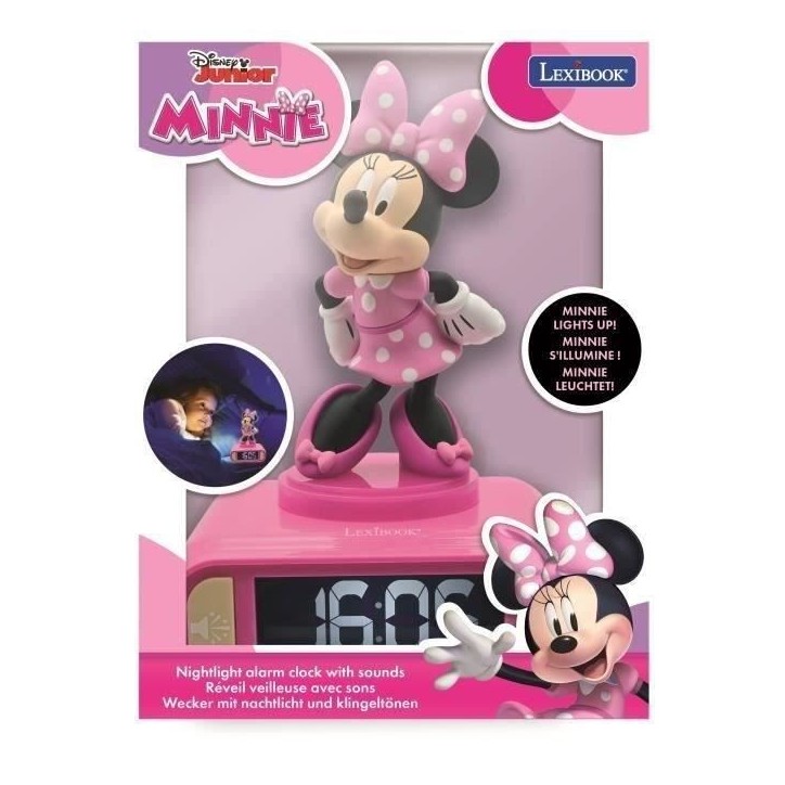 Réveil digital Minnie 3D avec veilleuse lumineuse et effets sonores - LEXIBOOK - Pile - Rose et noir Réveil digital Minnie 3D avec veilleuse lumineuse et effets sonores - LEXIBOOK - Pile - Rose et noir