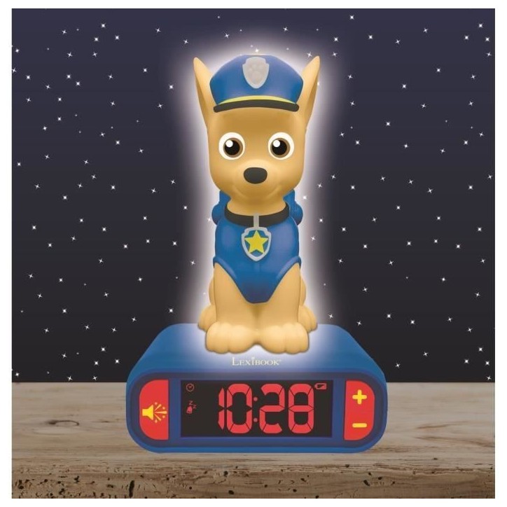 Réveil veilleuse digital LEXIBOOK - Pat' Patrouille - Chase 3D lumineux et sonore - Bleu - Enfant Réveil veilleuse digital LEXIBOOK - Pat' Patrouille - Chase 3D lumineux et sonore - Bleu - Enfant