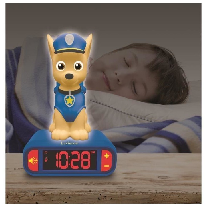 Réveil veilleuse digital LEXIBOOK - Pat' Patrouille - Chase 3D lumineux et sonore - Bleu - Enfant Réveil veilleuse digital LEXIBOOK - Pat' Patrouille - Chase 3D lumineux et sonore - Bleu - Enfant