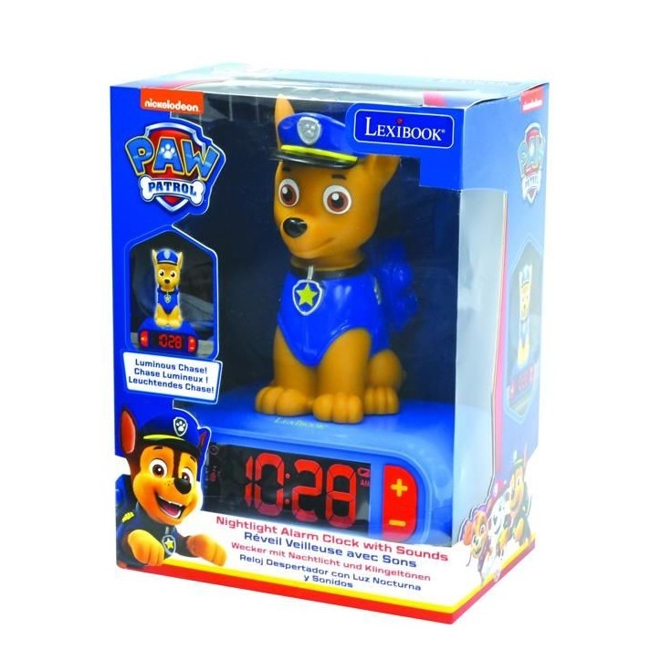 Réveil veilleuse digital LEXIBOOK - Pat' Patrouille - Chase 3D lumineux et sonore - Bleu - Enfant Réveil veilleuse digital LEXIBOOK - Pat' Patrouille - Chase 3D lumineux et sonore - Bleu - Enfant