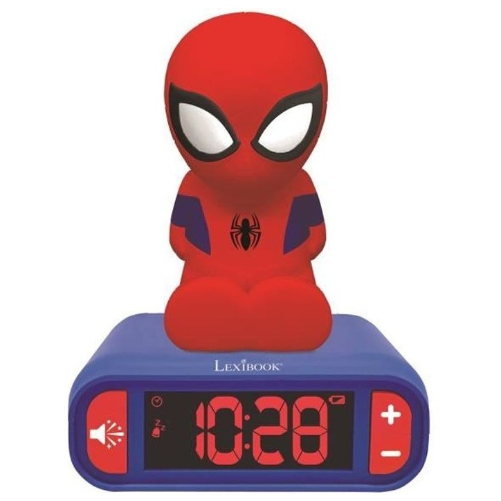 Réveil veilleuse digital LEXIBOOK - Spiderman - 3D lumineux et sonore - Rouge et bleu - Enfant Réveil veilleuse digital LEXIBOOK - Spiderman - 3D lumineux et sonore - Rouge et bleu - Enfant