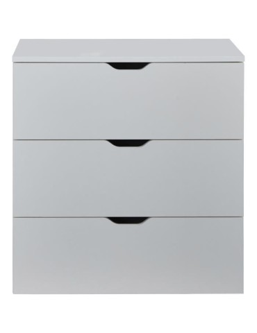 Commode BASIX - 3 tiroirs - Blanc mat - Bois - L 78 x P 40 x H 80 cm