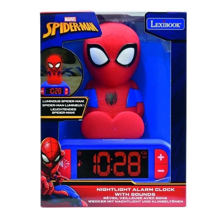 Réveil veilleuse digital LEXIBOOK - Spiderman - 3D lumineux et sonore - Rouge et bleu - Enfant Réveil veilleuse digital LEXIBOOK - Spiderman - 3D lumineux et sonore - Rouge et bleu - Enfant