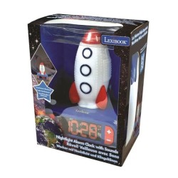Réveil veilleuse digital LEXIBOOK - Fusée - 3D lumineux et sonore -