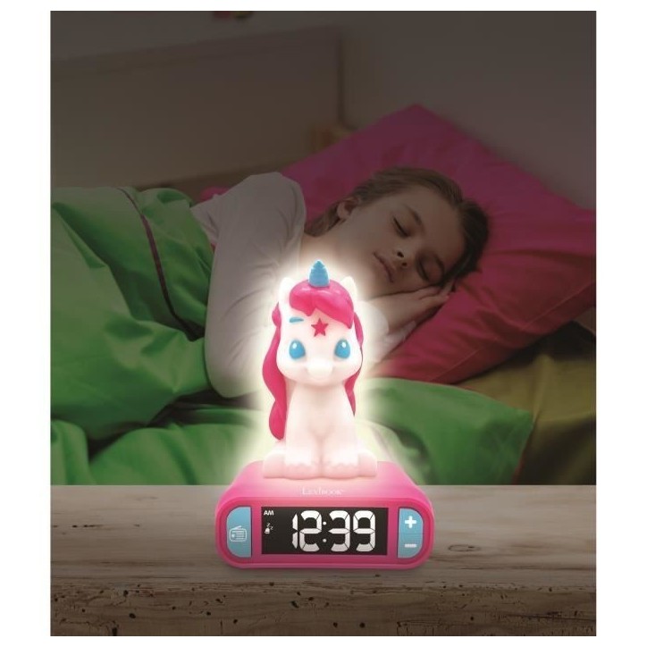 Réveil veilleuse digital LEXIBOOK - Licorne - 3D lumineux et sonore - Blanc et rose - Enfant Réveil veilleuse digital LEXIBOOK - Licorne - 3D lumineux et sonore - Blanc et rose - Enfant