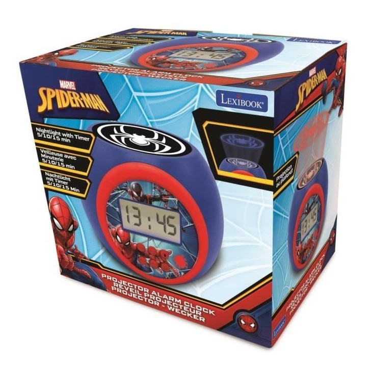 SPIDER-MAN Réveil projecteur fonction minuteur LEXIBOOK