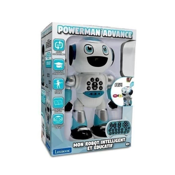 Lexbook - Robot Programmable Powerman Advance - Quiz, Musique, Jeux, Histoires - Avec télécommande - Blanc et Bleu Lexbook - Robot Programmable Powerman Advance - Quiz, Musique, Jeux, Histoires - Avec télécommande - Blanc et Bleu
