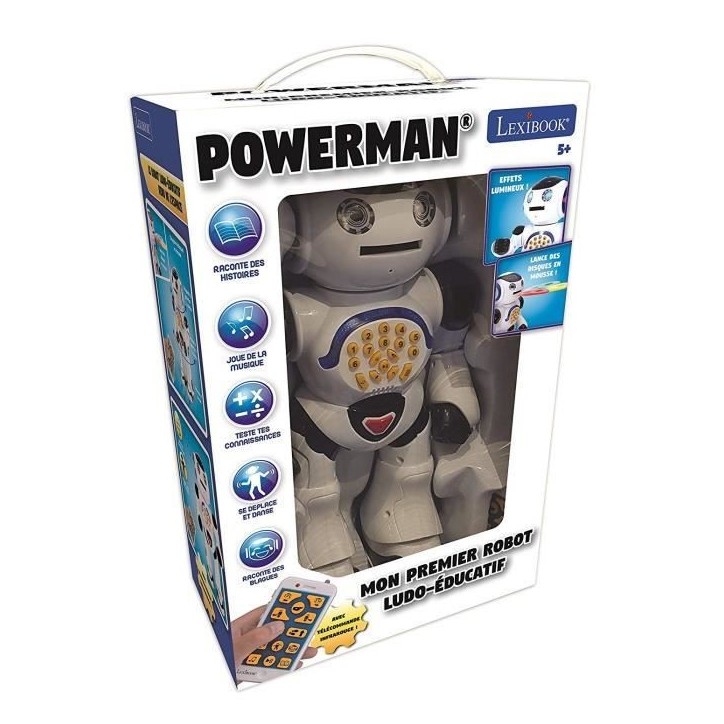 POWERMAN - Mon Premier Robot Ludo-Éducatif (Français), sons et lumieres - LEXIBOOK POWERMAN - Mon Premier Robot Ludo-Éducatif (Français), sons et lumieres - LEXIBOOK
