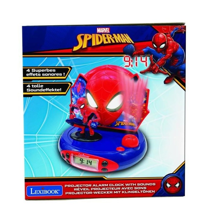 LEXIBOOK - Spiderman - Réveil projecteur avec effets sonores et veilleuse intégrée LEXIBOOK - Spiderman - Réveil projecteur avec effets sonores et veilleuse intégrée